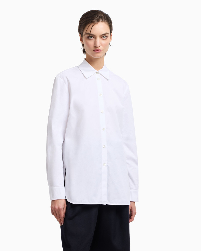 EMPORIO ARMANI WINTER URBANISM CAPSULE COLLECTION POLISHED COTTON OVERSIZED SHIRT outlook