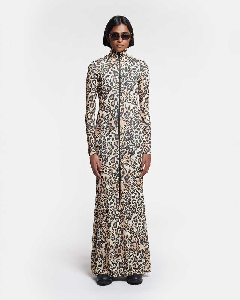 Nanushka Zip-Up Mesh-Jersey Turtleneck Dress outlook
