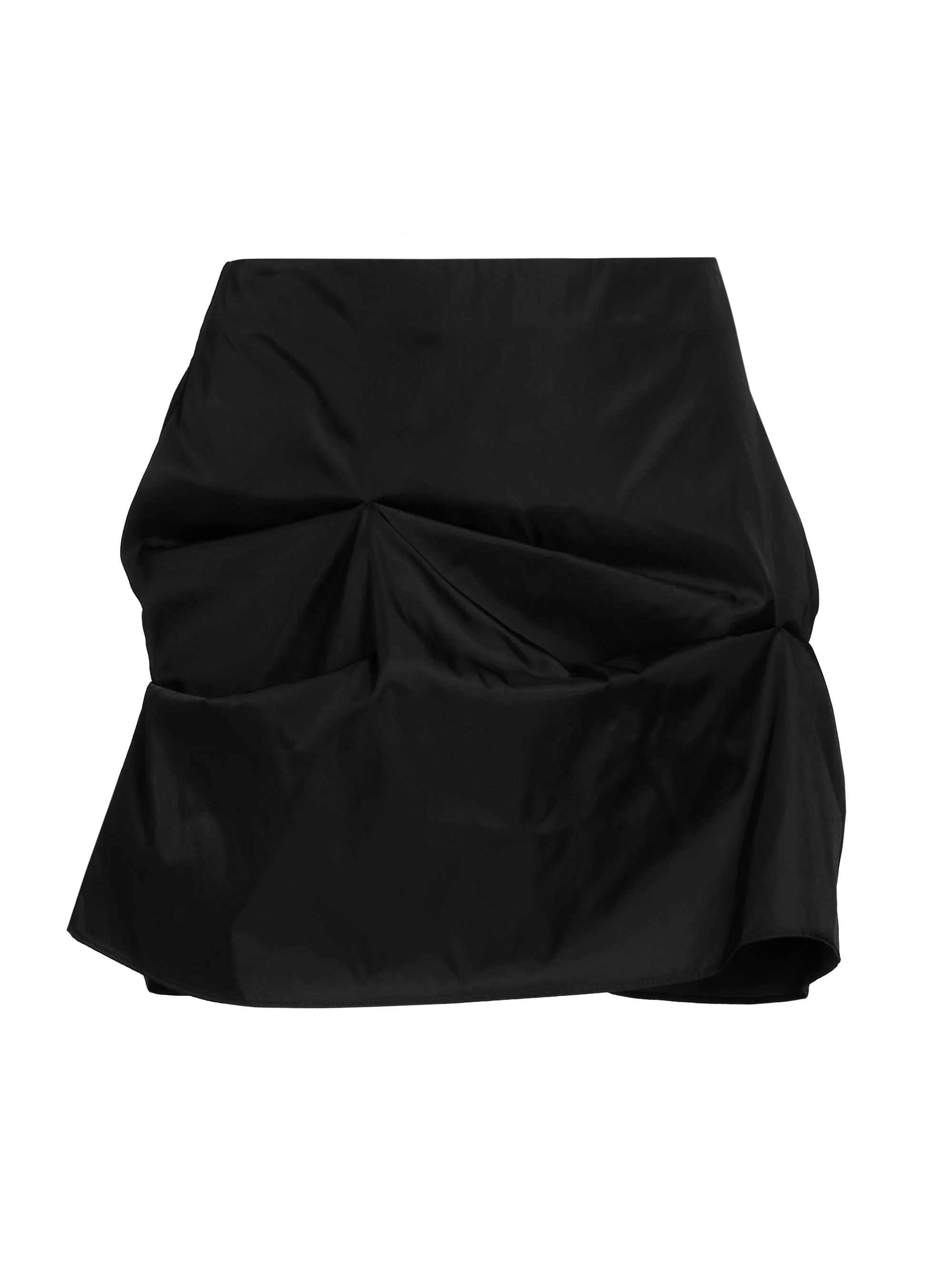Women's Duchesse Satin Miniskirt - Black - 1