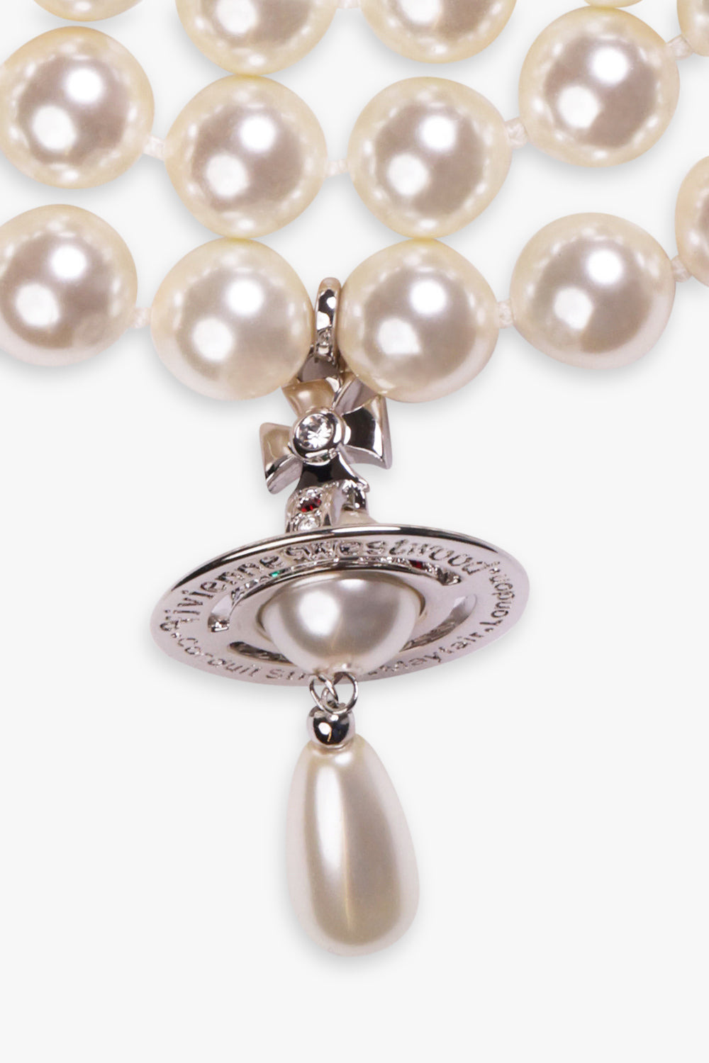 THREE ROW PEARL DROP CHOKER | SILVER/PEARL/MULTI - 2