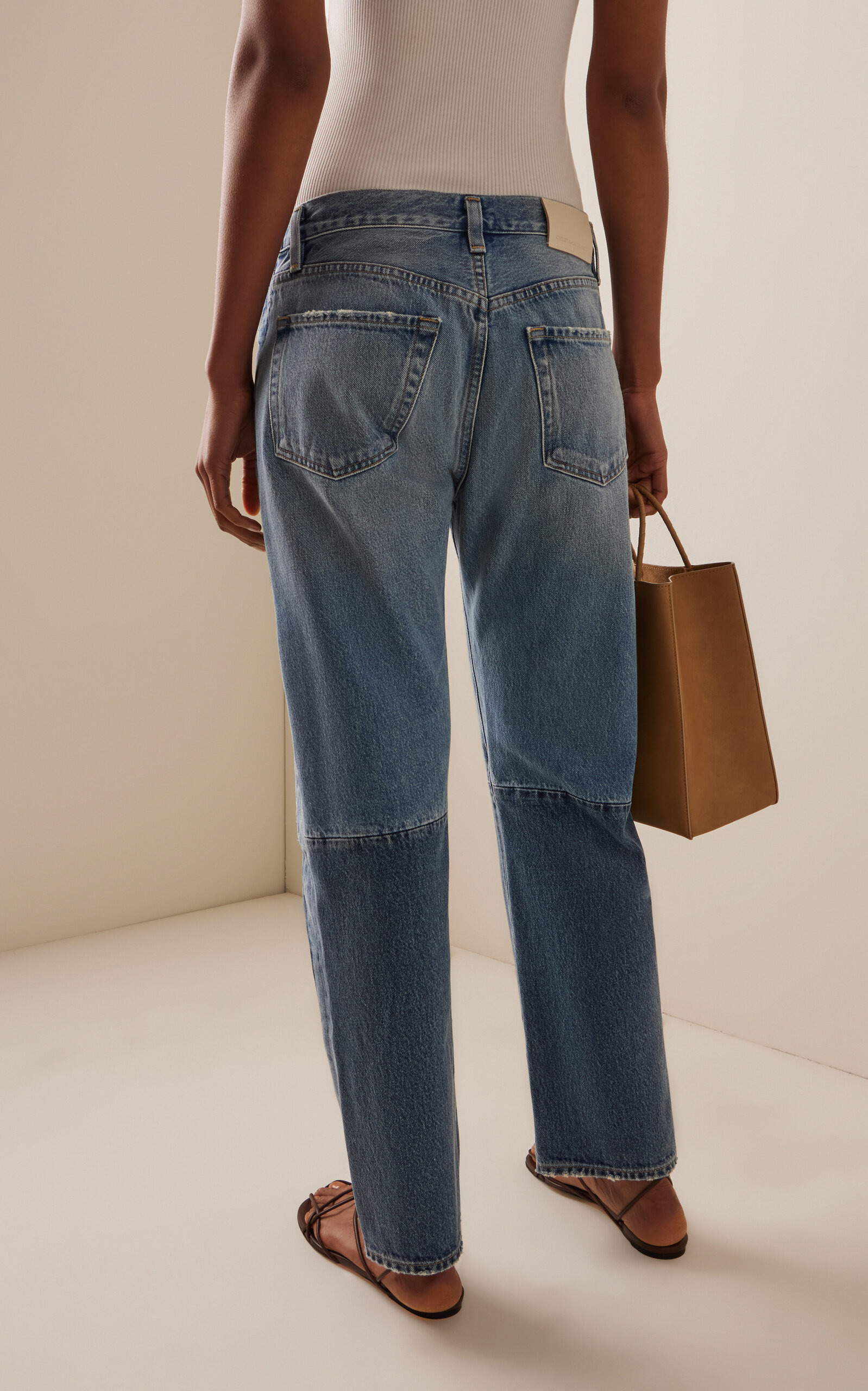 x Bloom Farm Exclusive Winslow Reworked Rigid Low-Rise Boyfriend Jeans medium wash - 6