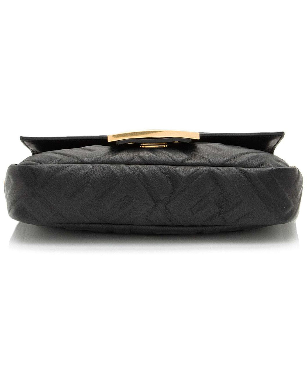 FENDI Black Leather FF Embossed 1974 Mini Baguette Shoulder Bag (Authentic
Pre-Loved) - 3
