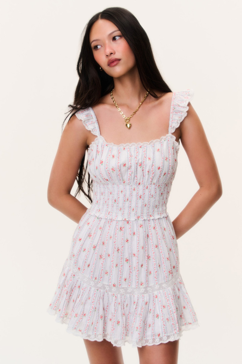 LoveShackFancy Maralina Cherry Stripe Mini Dress outlook