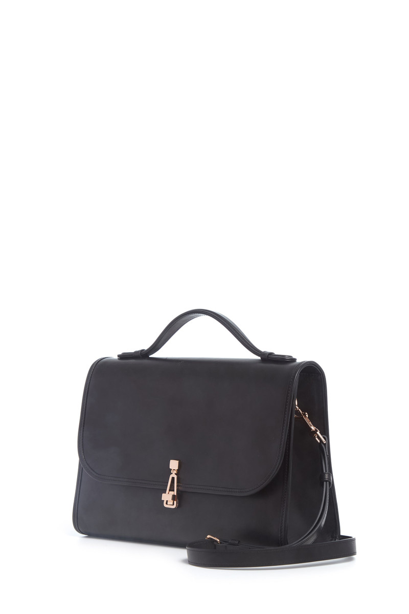 GABRIELA HEARST Large Leonora Flap Bag in Black Leather outlook