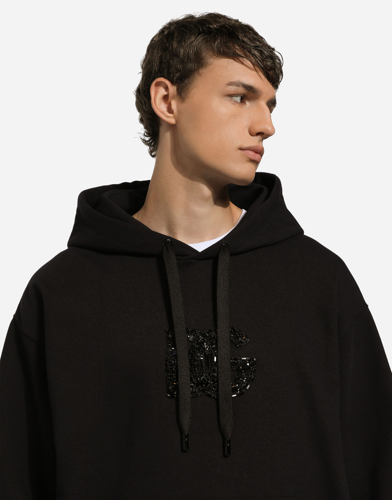 Hoodie with rhinestone-detailed DG patch 4