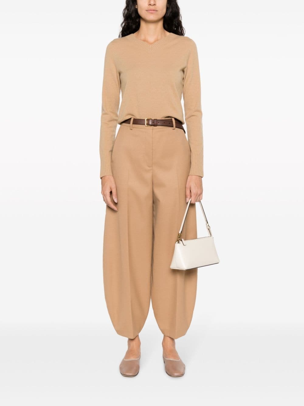 V-neck cropped jumper - 2