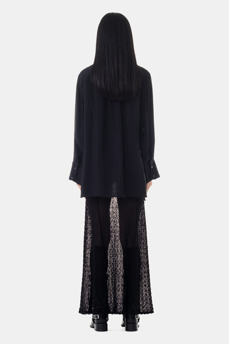 BLACK VISCOSE HABOTAI OVERSIZED SHIRT 5