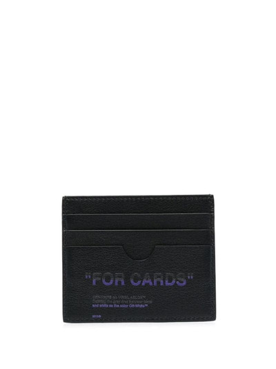 Off-White slogan print leather cardholder outlook