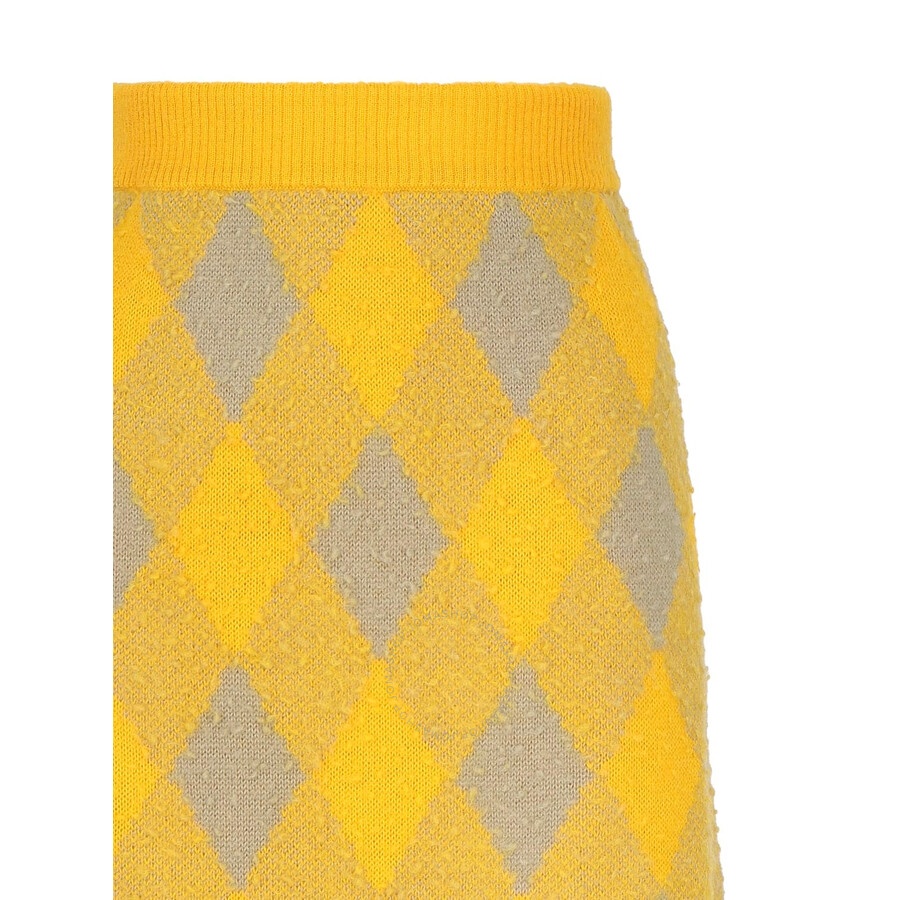 Burberry Burberry Argyle Knee Length Wool Skirt | jomashop