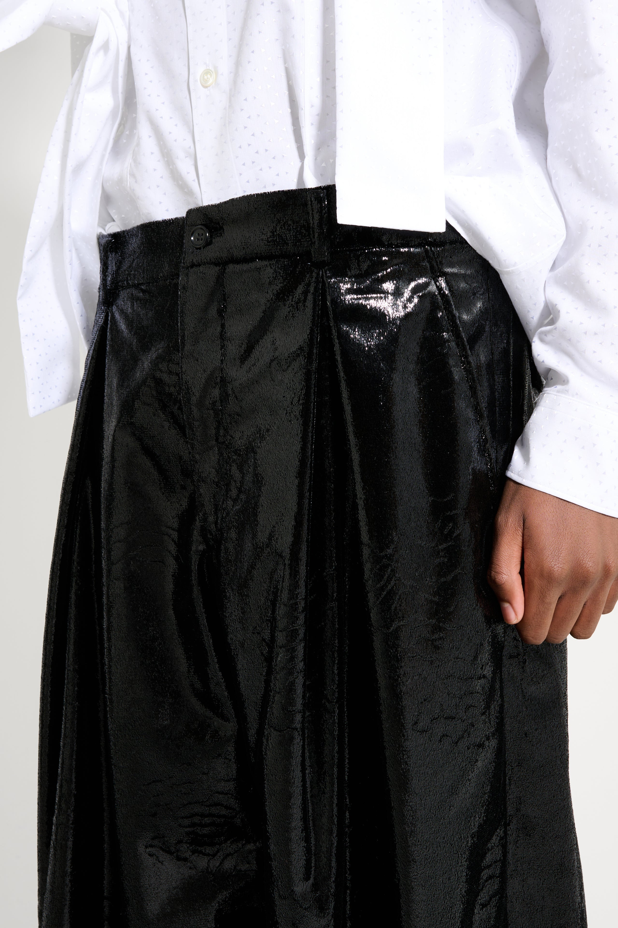 COMME DES GARÇONS HOMME PLUS SHORTS SHINY BLACK - 4