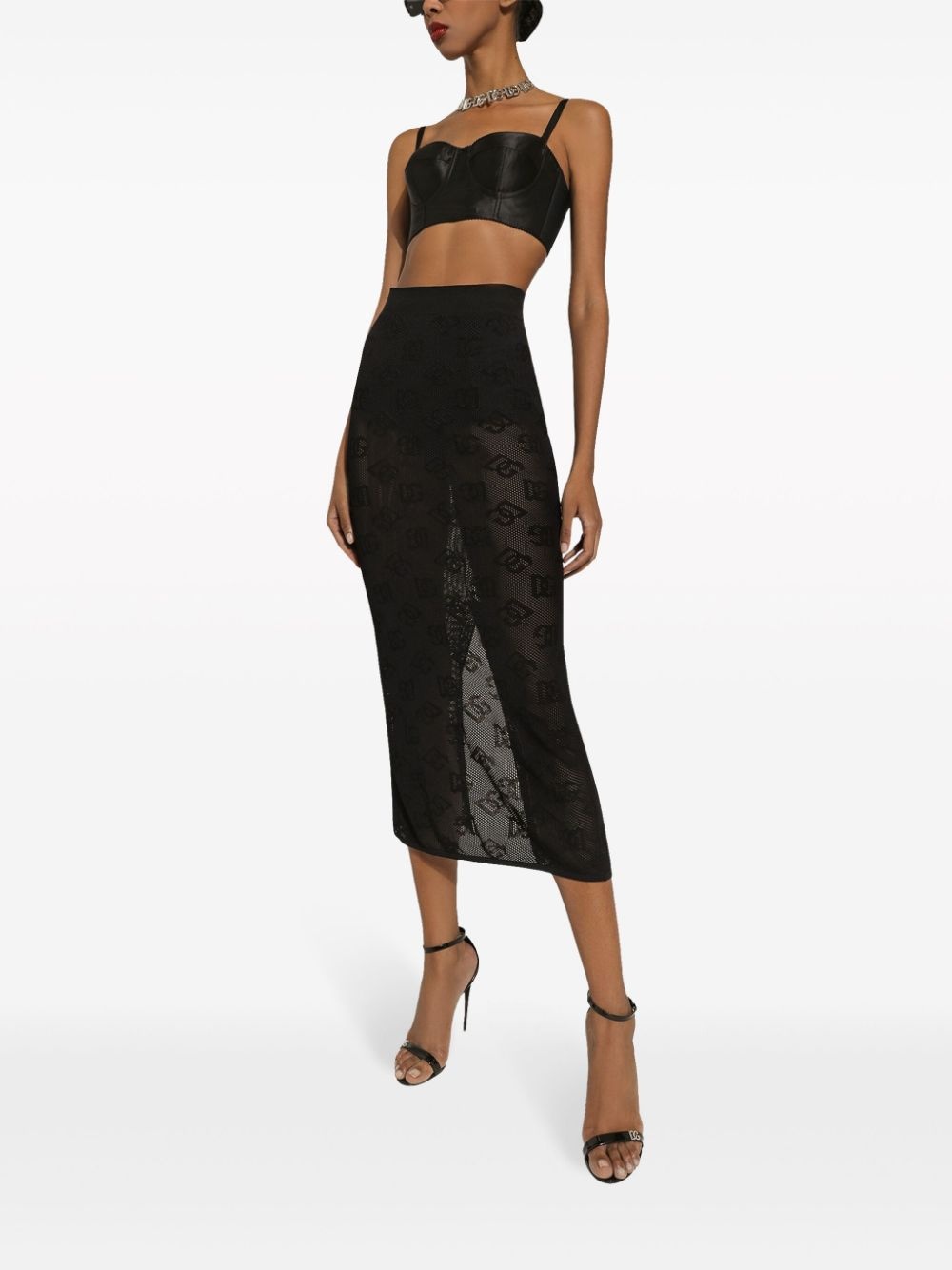 DG-jacquard midi skirt - 2