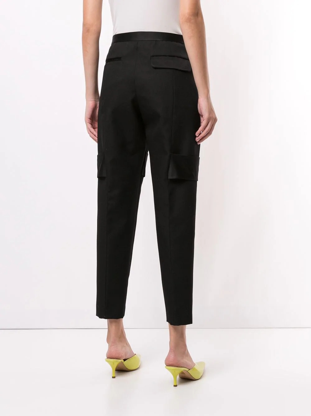 leg-strap tapered trousers - 4