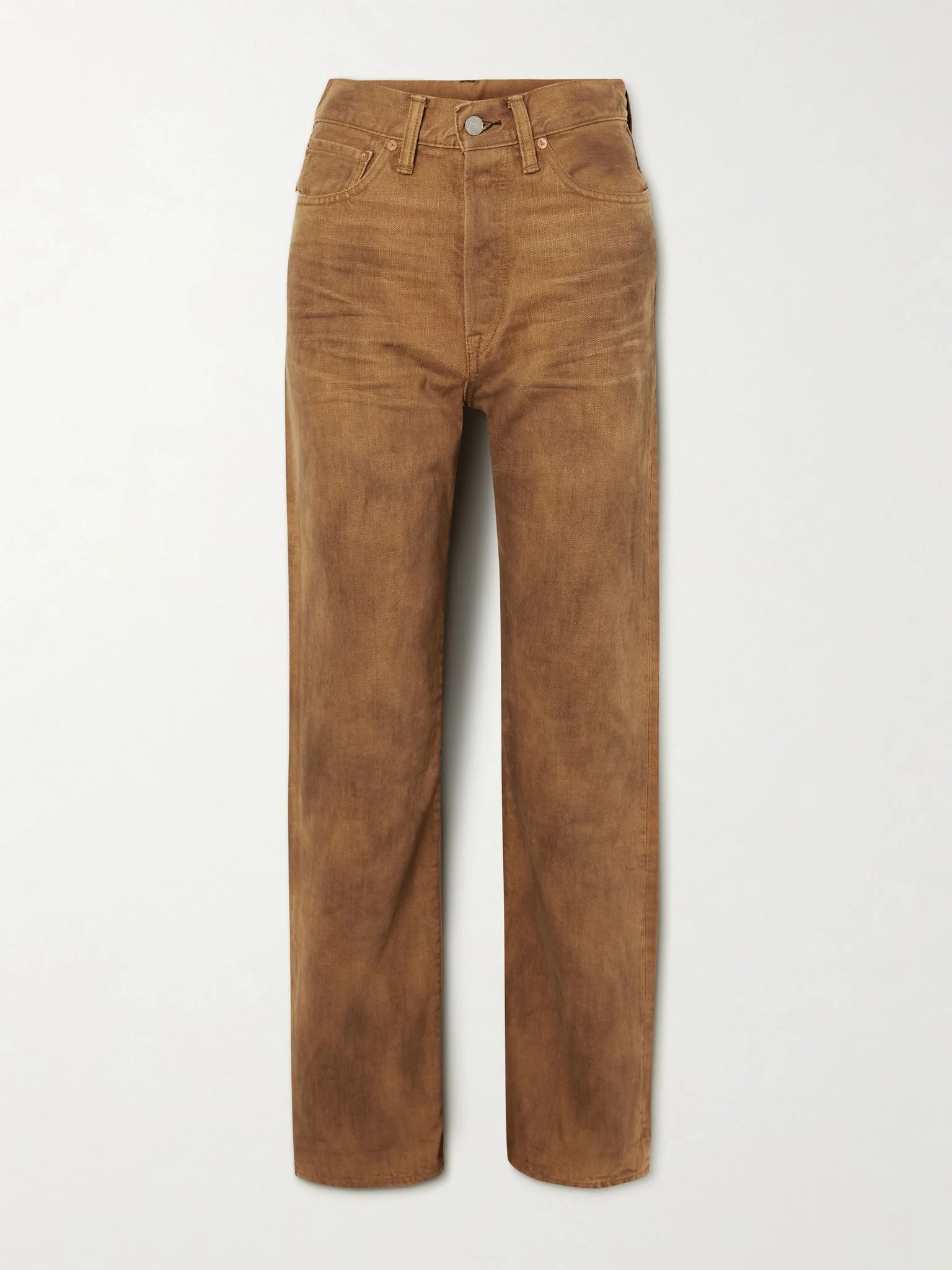 High-rise straight-leg jeans Brown - 1