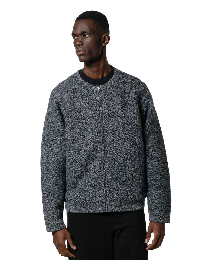 LADY WHITE CO. Wool Link Zip Cardigan Black Twist outlook