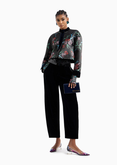 GIORGIO ARMANI Short jacket in a floral-print silk and linen outlook