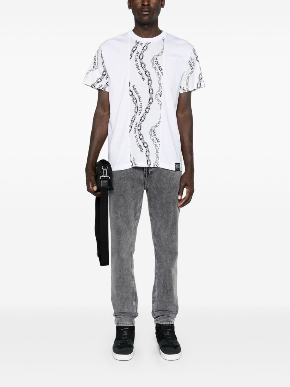 logo-print panelled T-shirt - 2