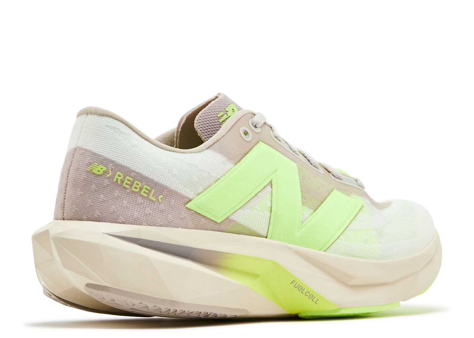 NEW BALANCE WMNS FUELCELL REBEL V4 'MOONROCK BLEACHED LIME GLO' - 3