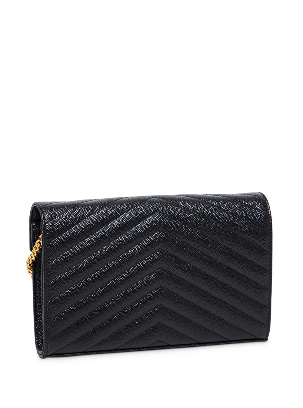 Saint Laurent Women Saint Laurent Woman's Cassandra Black Chevron Leather Crossbody Bag - 2