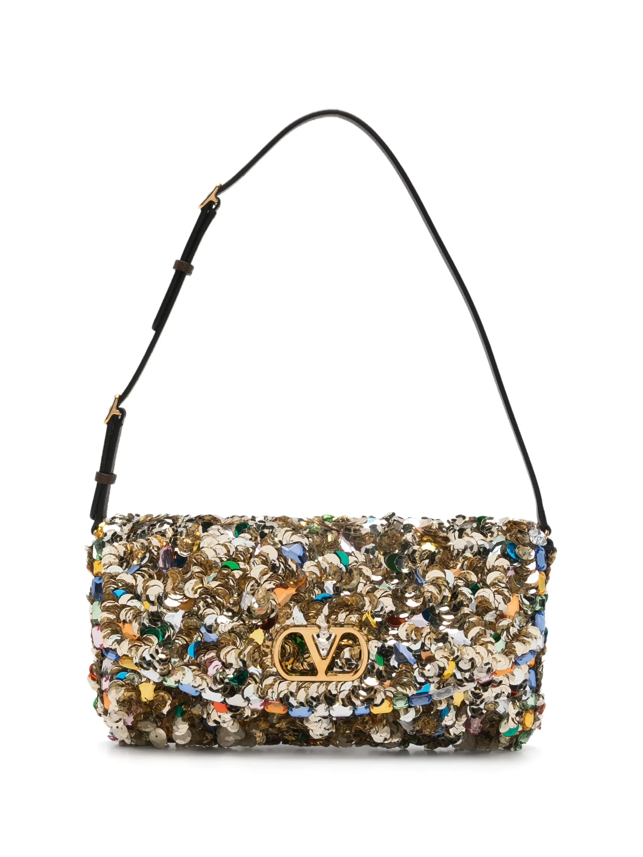 sequinned shoulder bag - 1