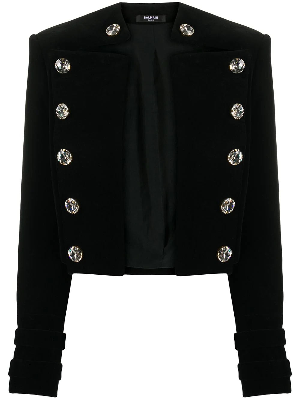 velvet crystal-embellished Spencer jacket - 1