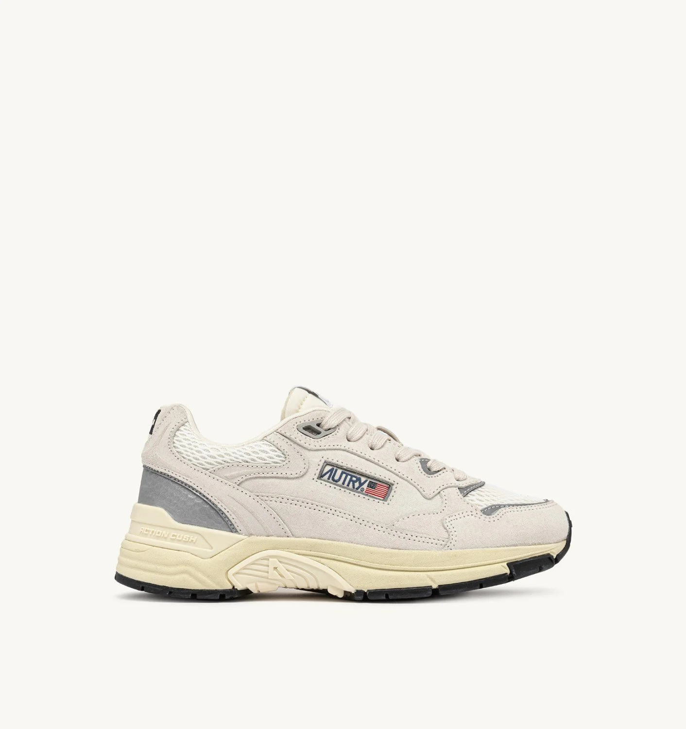 HYPERWAY SNEAKERS IN WHITE AND SILVER MESH AND SUEDE - 1