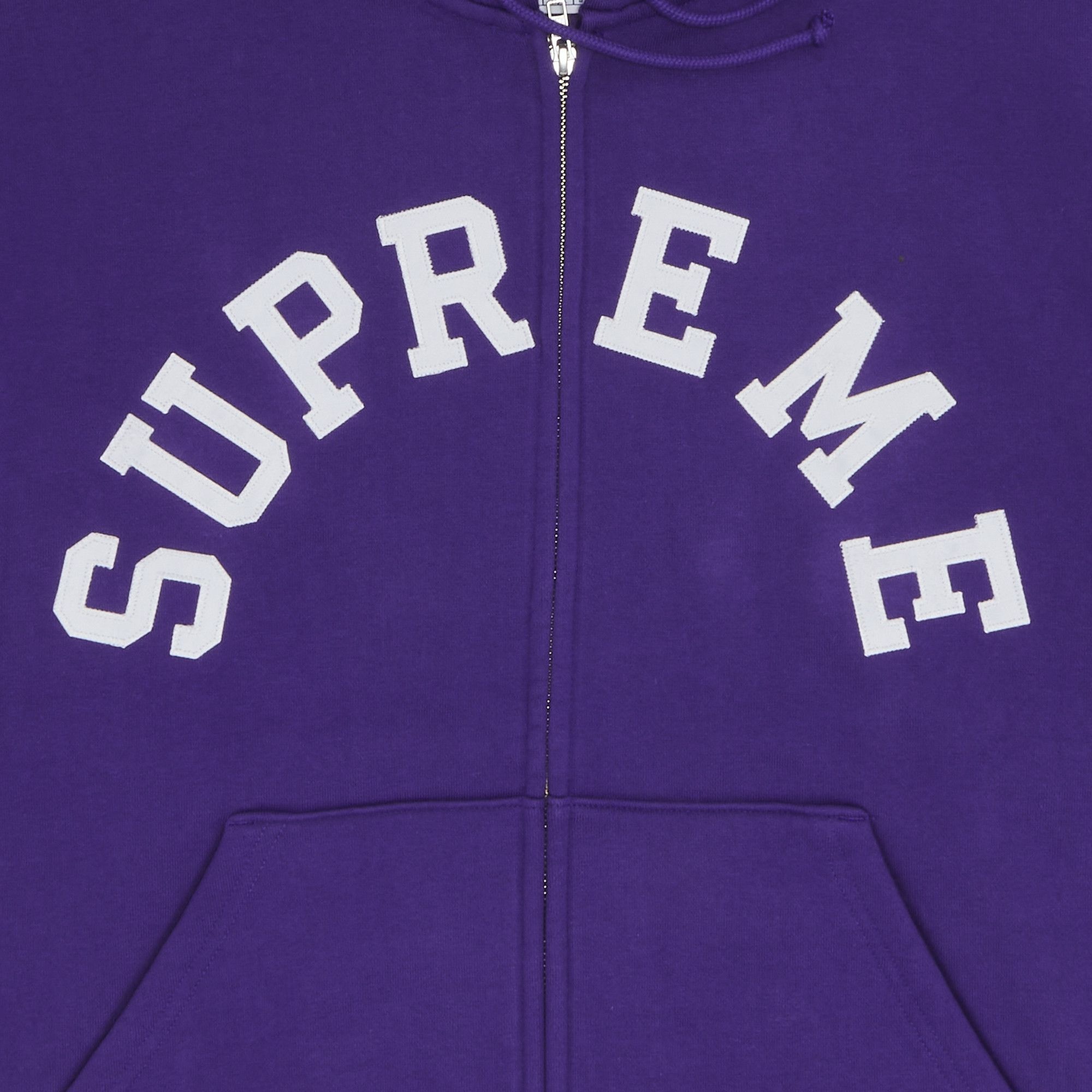 Supreme x Champion Zip Up Hooded Sweatshirt 'Purple' - 2