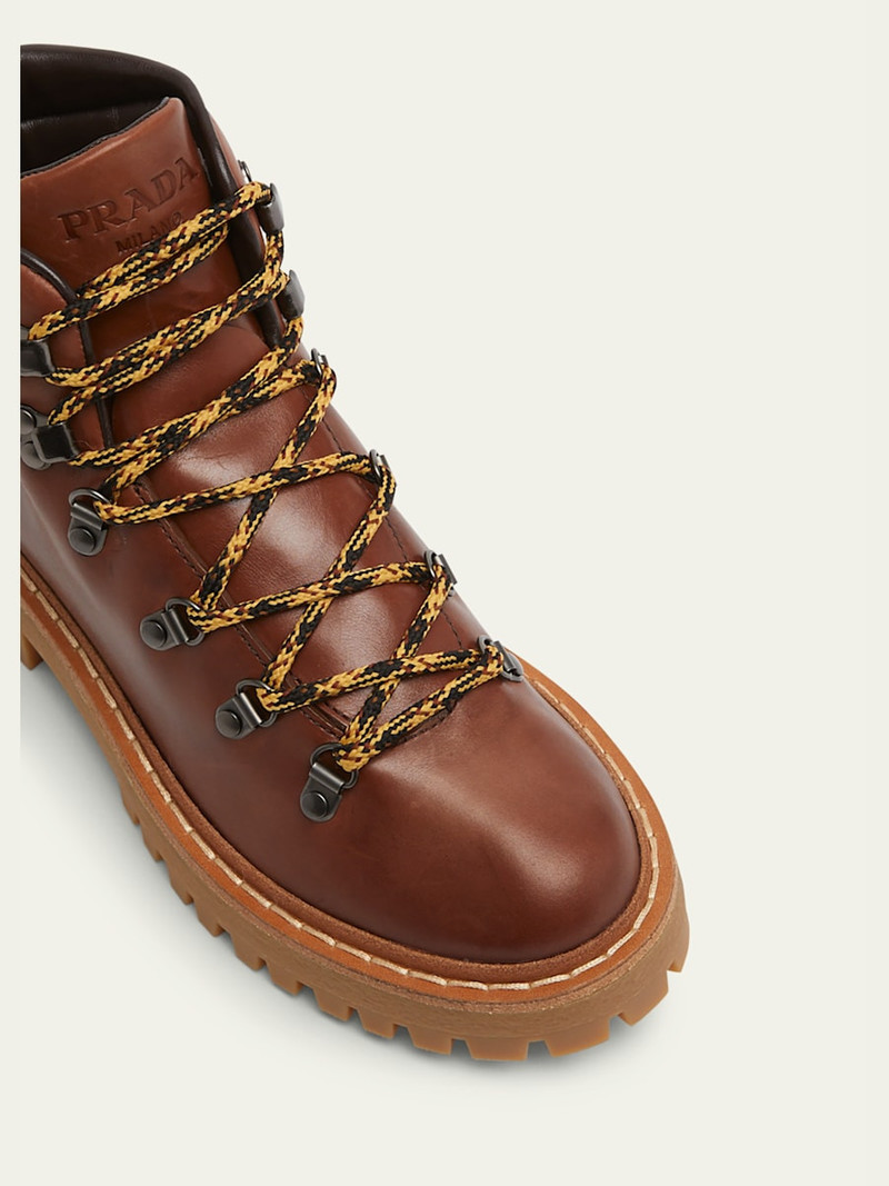 Prada St. Moritz Calfskin Hiker Boots outlook