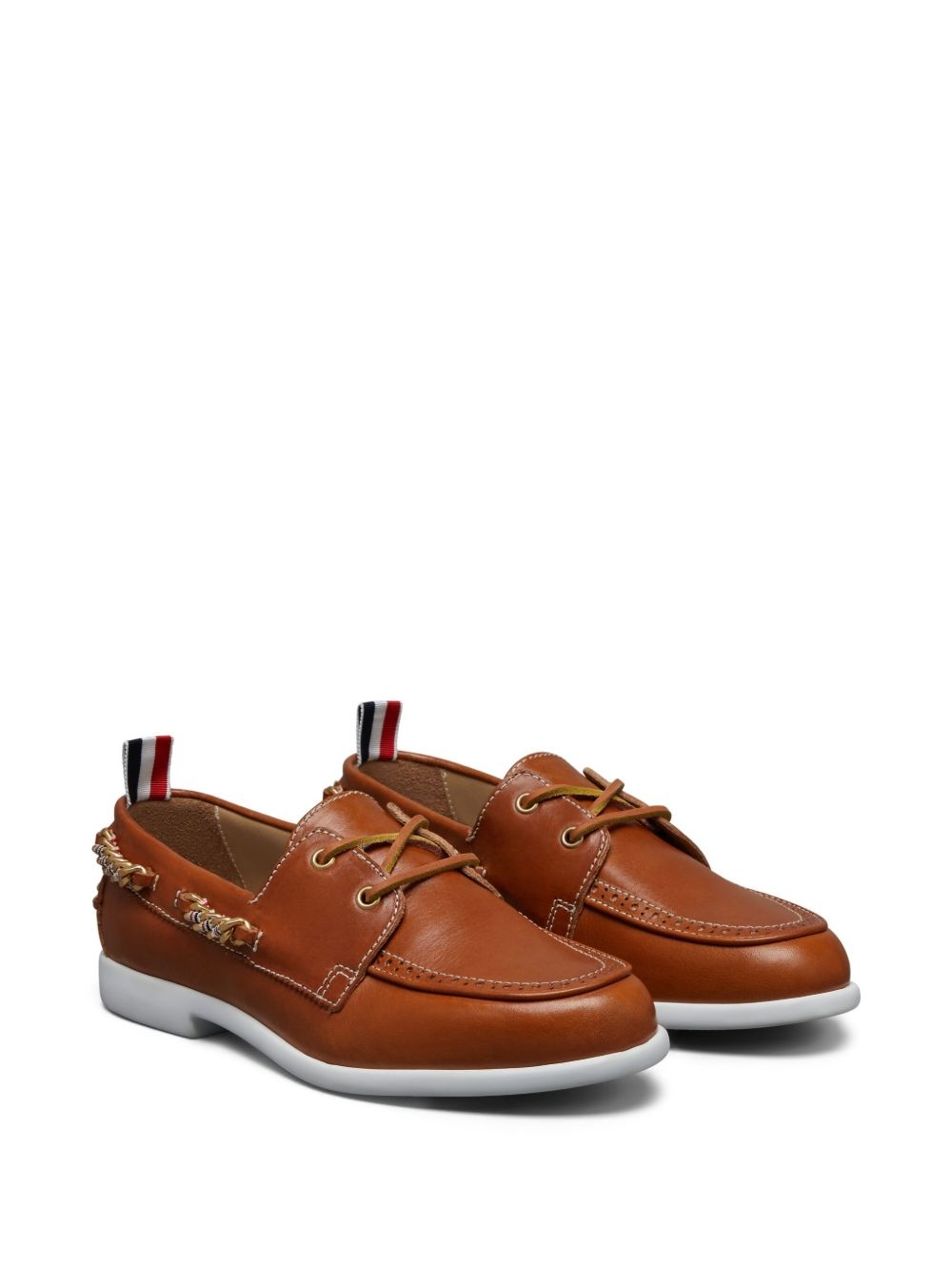 chain-link detail lace up shoes - 2
