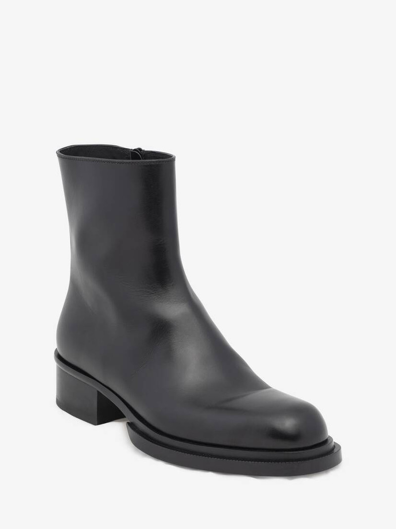 Alexander McQueen Men's Cuban Stack Boot in Black outlook
