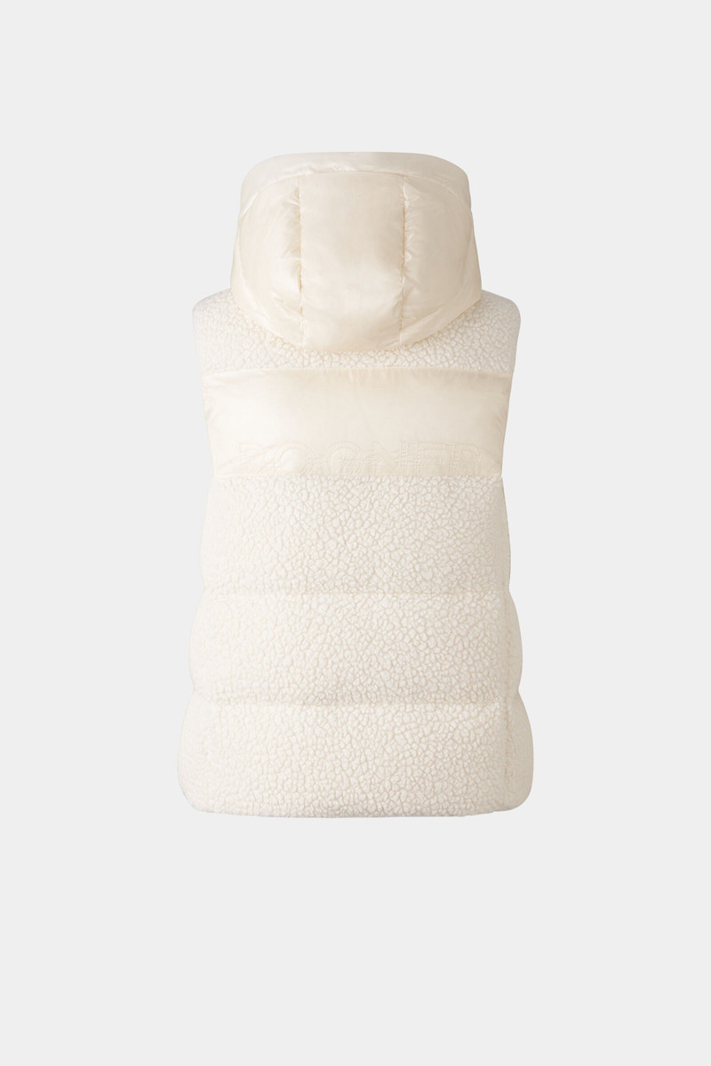 BOGNER Falka Teddy and down vest in Off-white outlook
