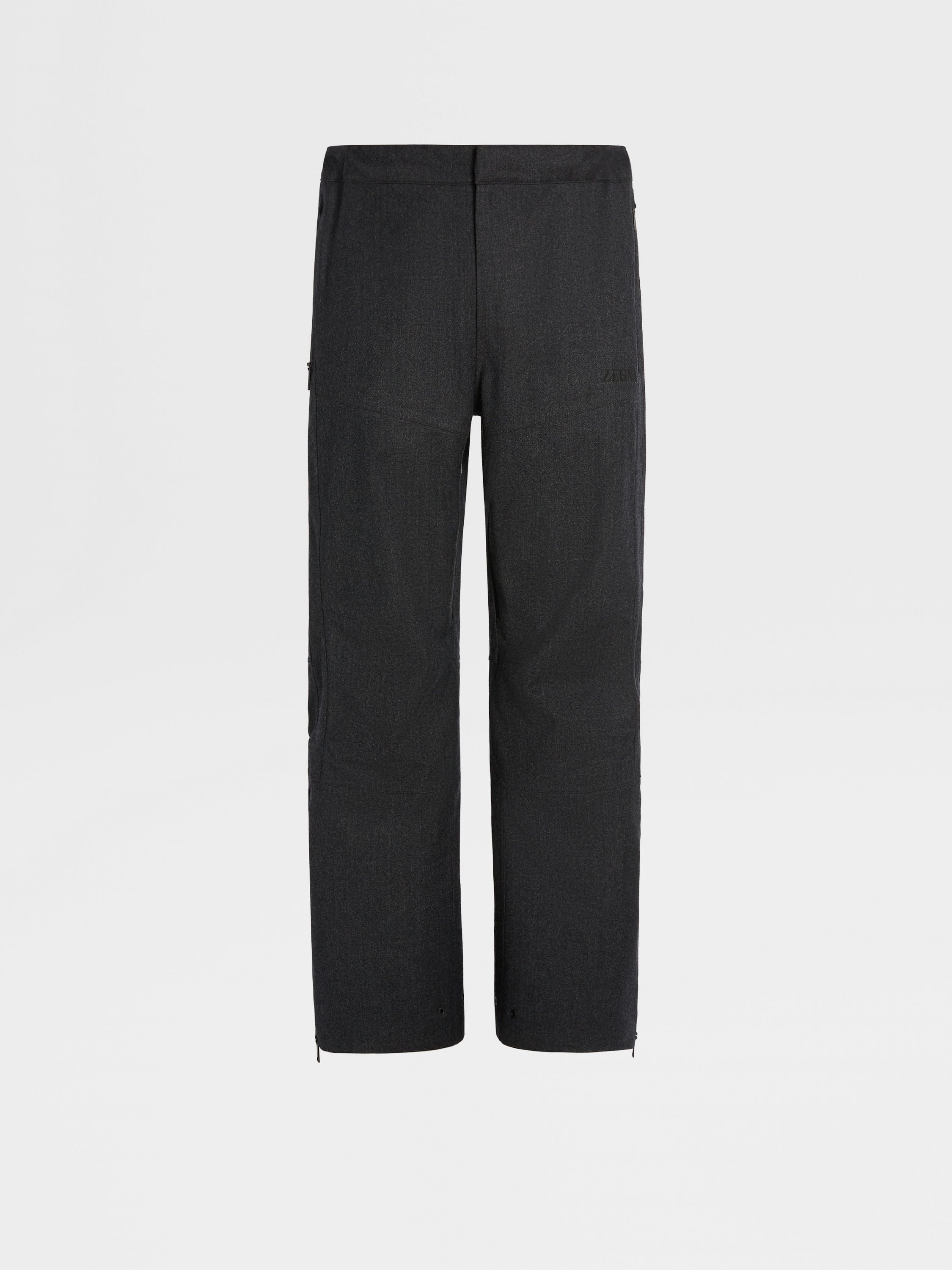 ZEGNA GREY MÉLANGE TECHMERINO™ WOOL SKI PANTS