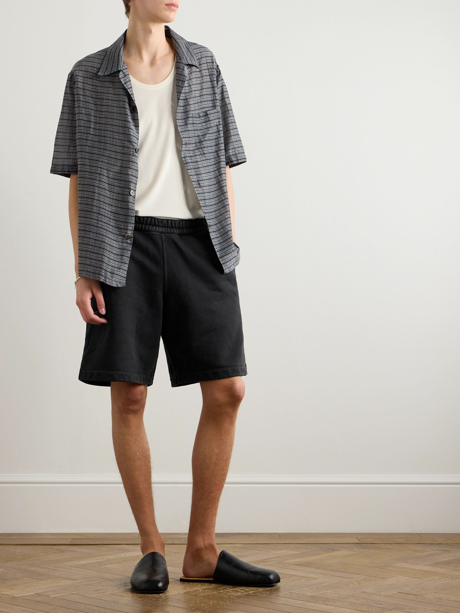Plage Straight-Leg Cotton-Jersey Shorts Black - 2