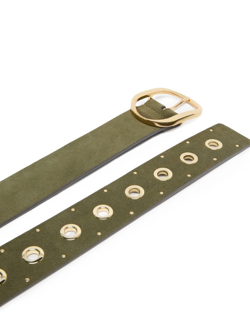 eyeletted buckled leather belt 5