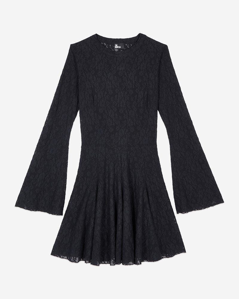 SHORT BLACK LACE SKATER DRESS 1