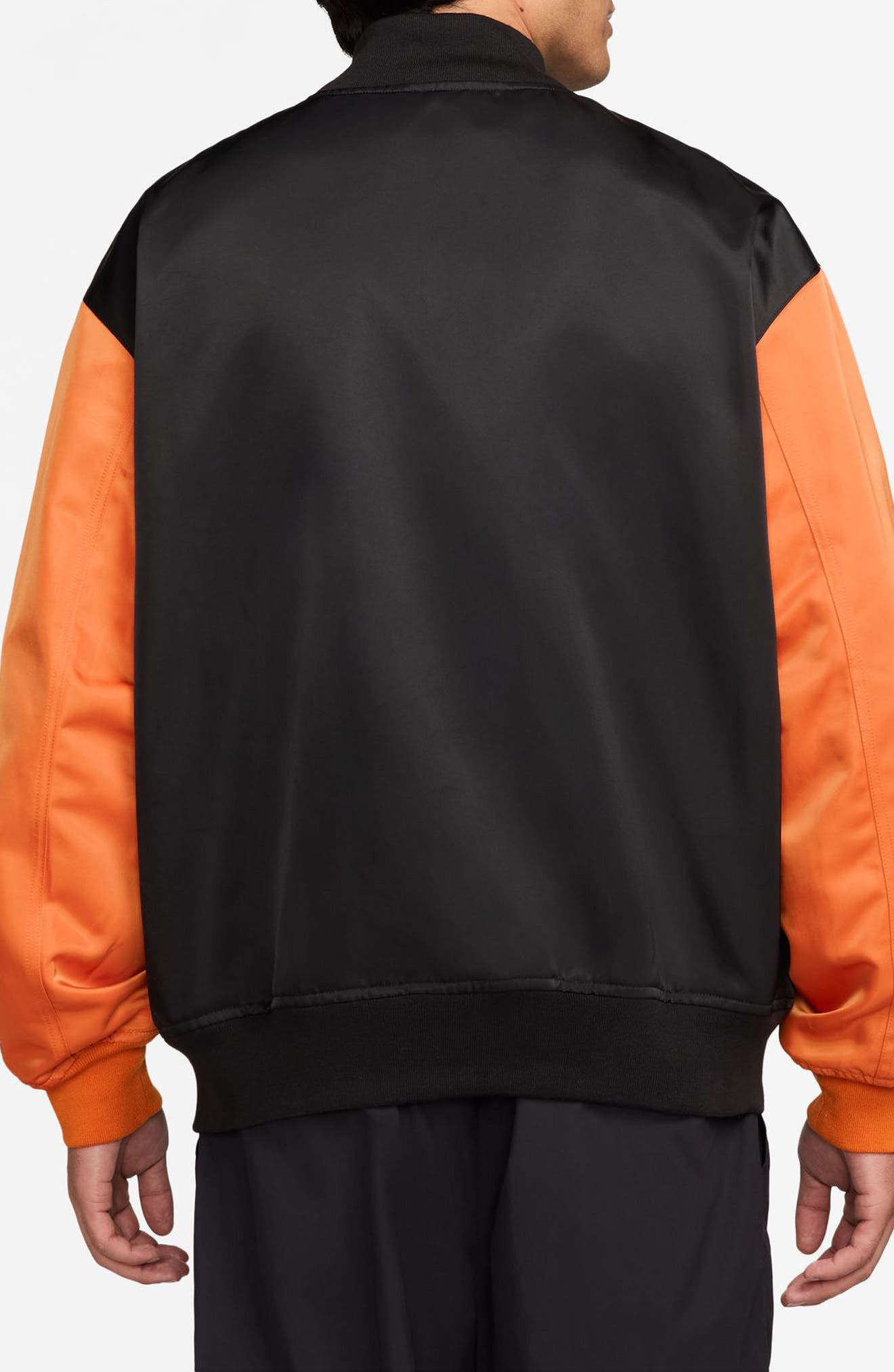 Jordan Brooklyn Collegiate Varsity Jacket in Black/Starfish/Black at Nordstrom - 2