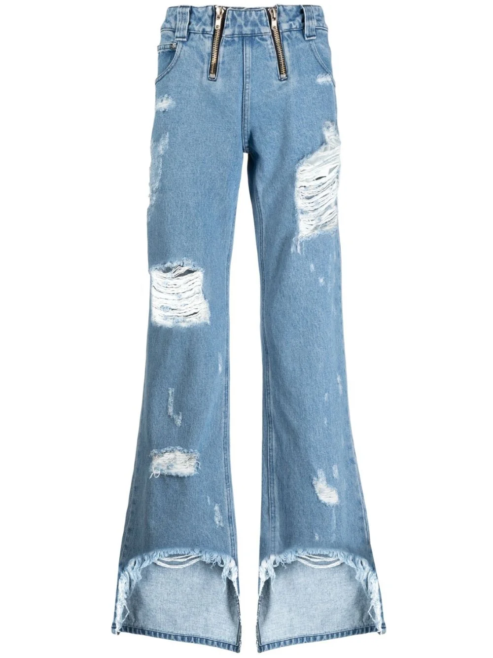 ripped-detailing flared jeans - 1