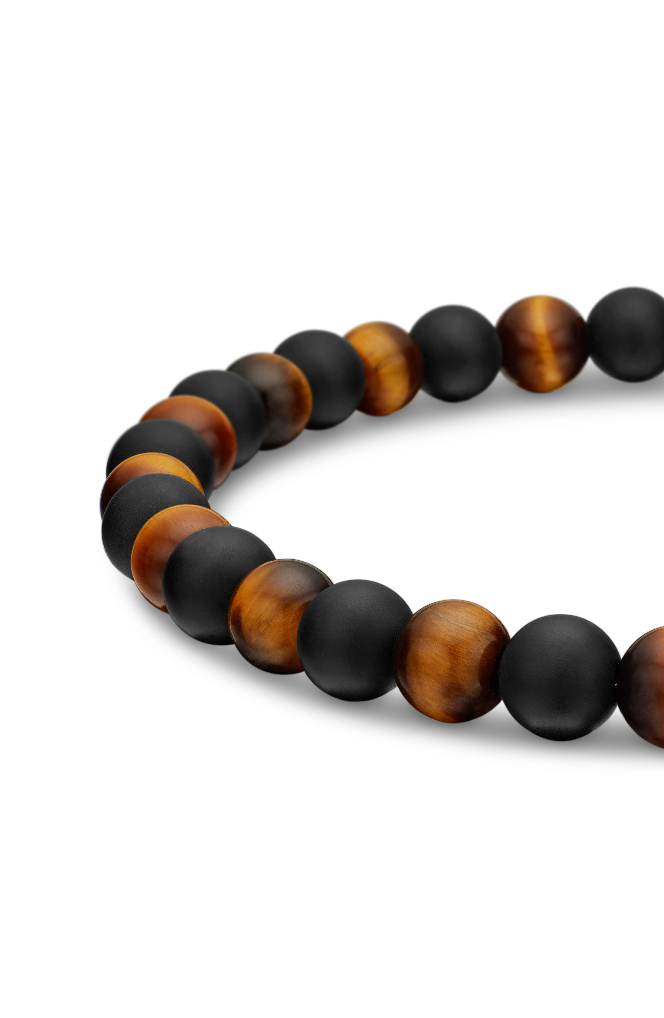 David Yurman Men's Alternating Stone Beaded Bracelet in Silver at Nordstrom - 4