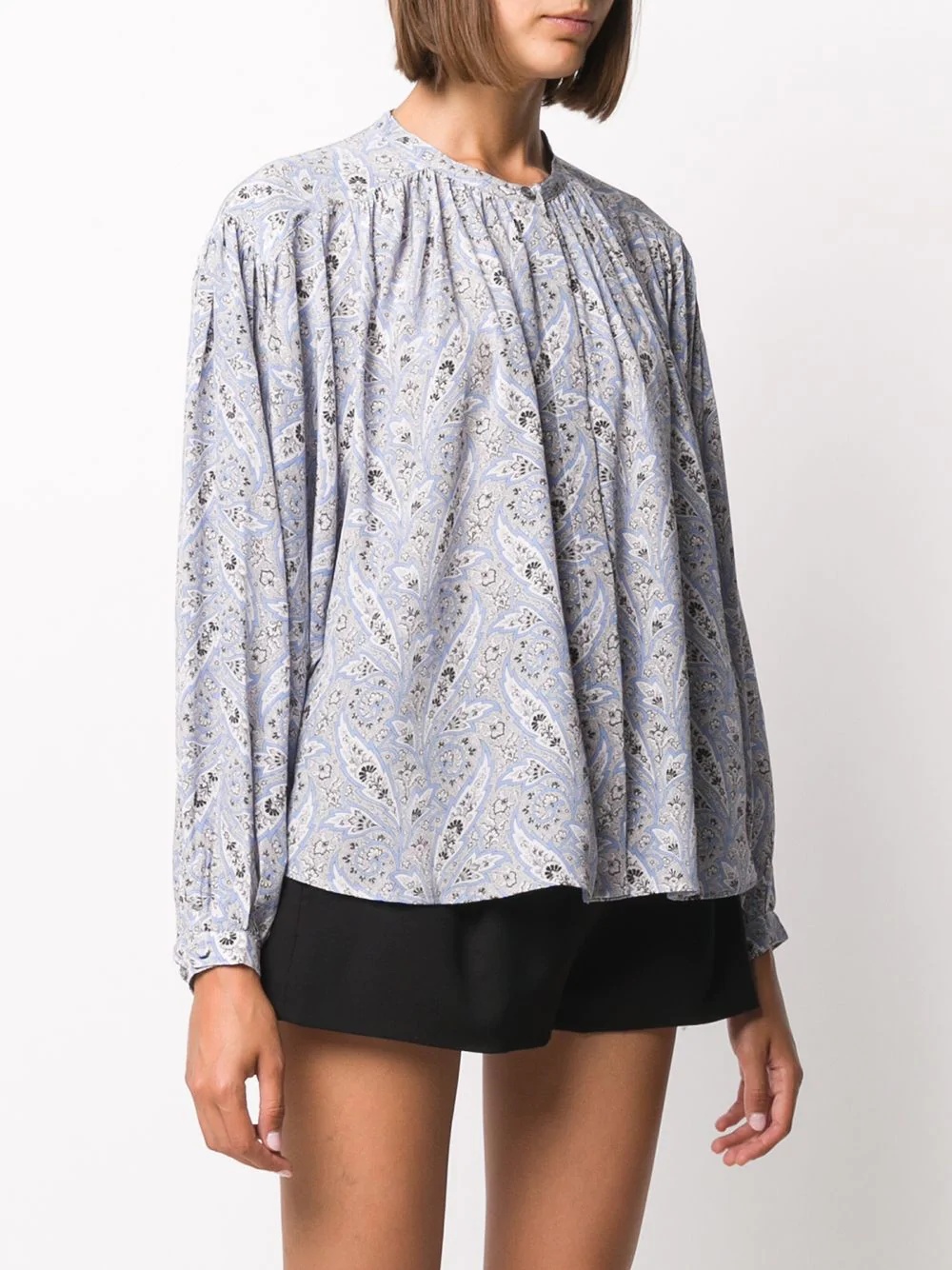 paisley print silk top - 3