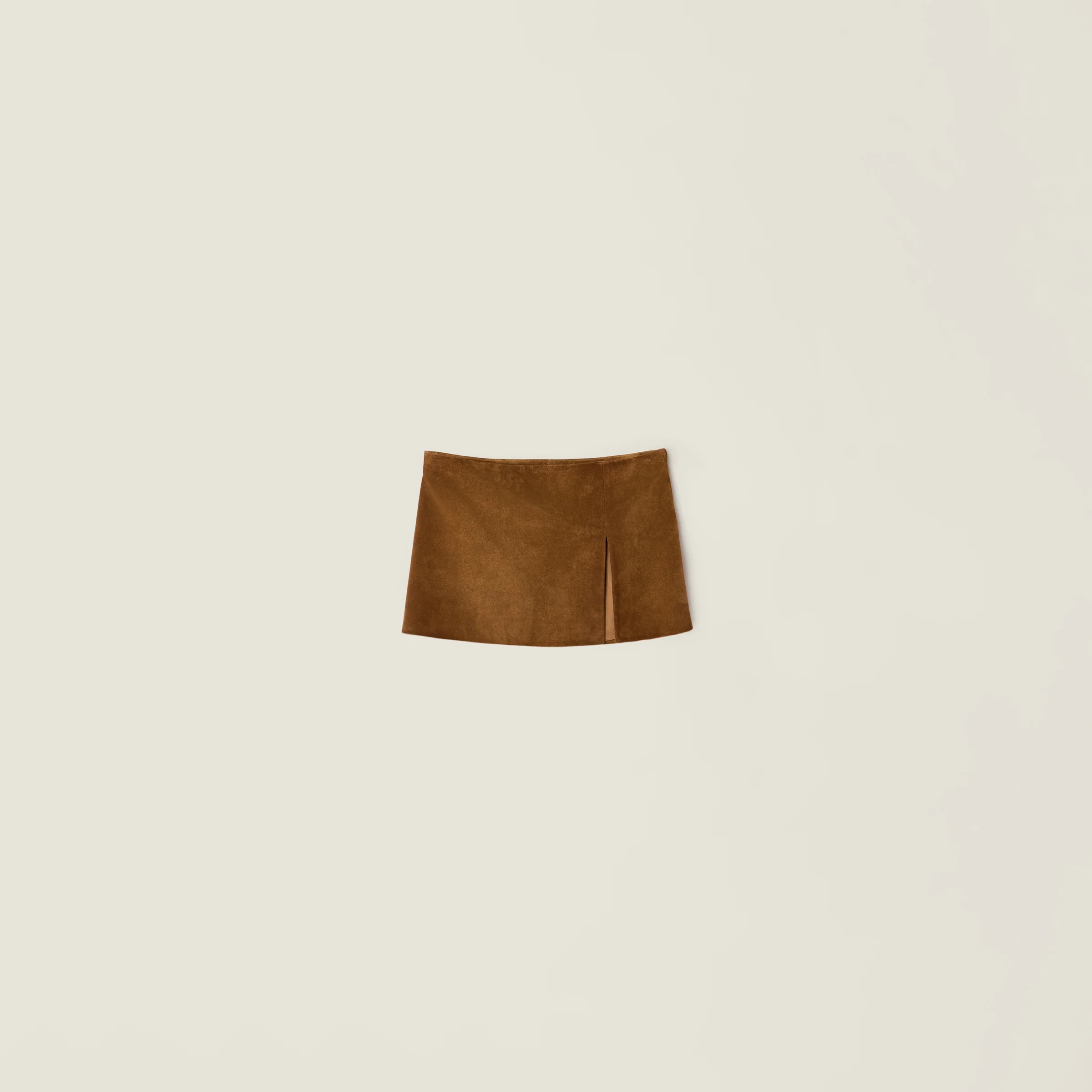Waxed suede leather miniskirt - 1