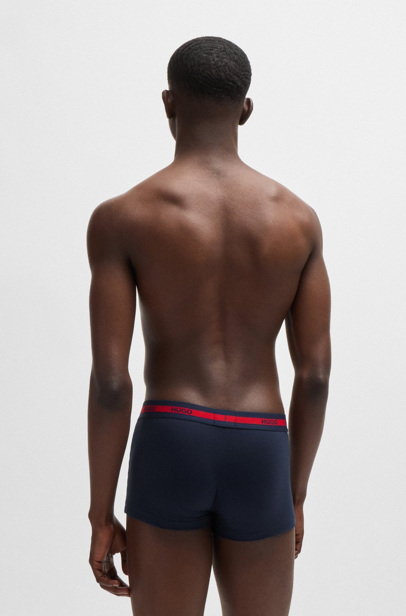 HUGO THREE-PACK OF LOGO-WAISTBAND TRUNKS IN STRETCH COTTON outlook