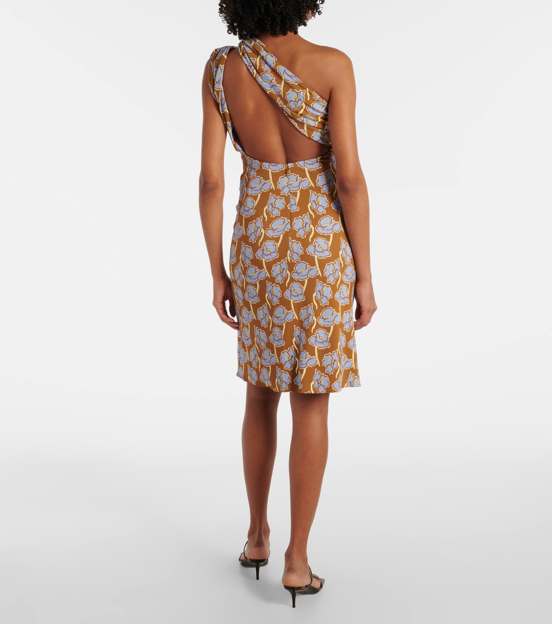 Poppies printed crêpe jersey midi dress - 3