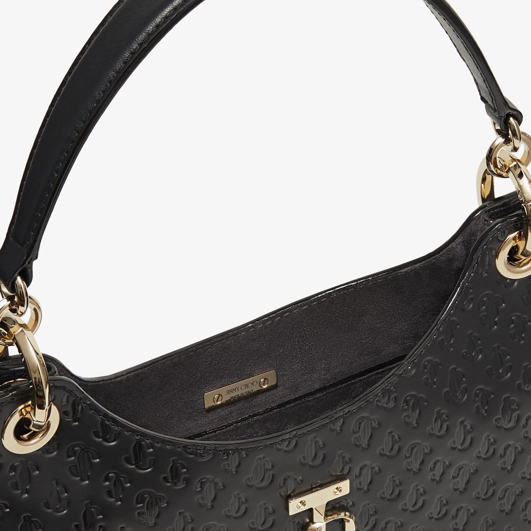 Varenne Hobo S
Black Calf Leather, Suede and JC Monogram Pattern Hobo Handbag - 3
