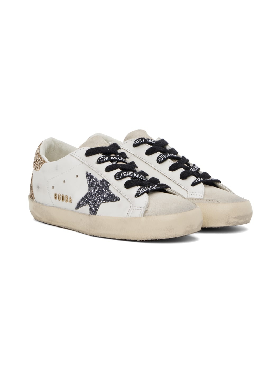 White & Gold Super-Star Classic Sneakers - 4