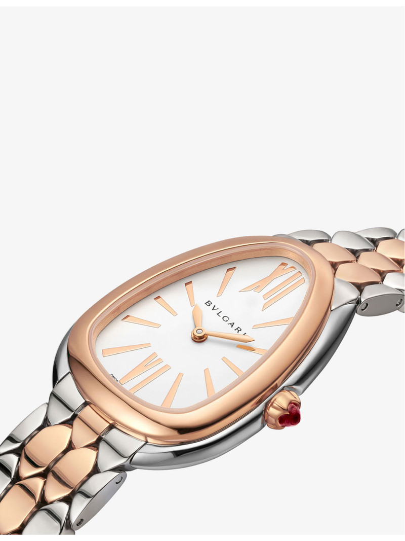 BVLGARI Serpenti Seduttori 18ct rose-gold and stainless-steel quartz watch outlook