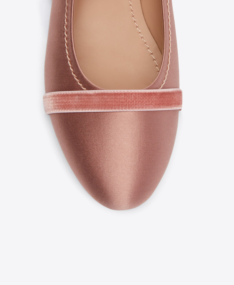 Spencer Pink Satin Flat Pumps 4
