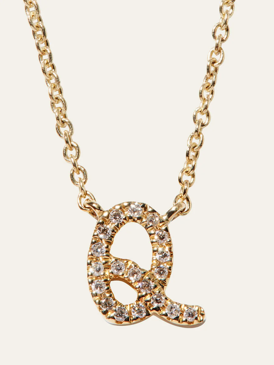 Diamond Initial Pendant Necklace - 1