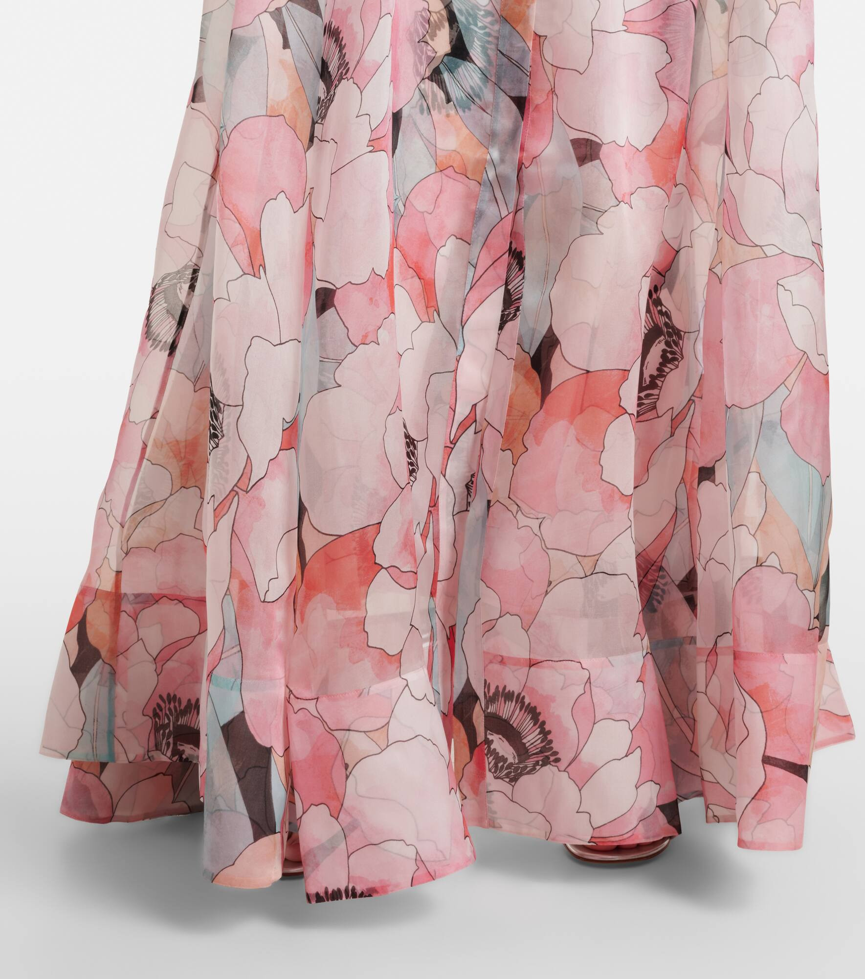 Bridal Bouquet floral silk organza gown - 6