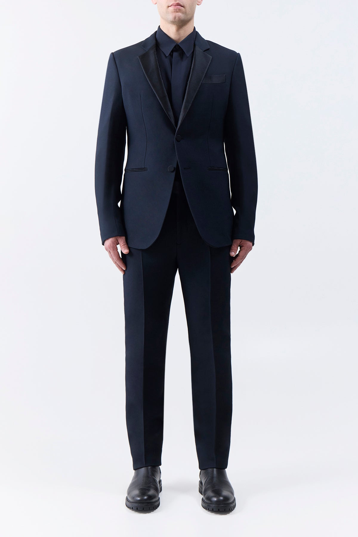 Nicolson Jacket in Black Silk Wool Cady - 3