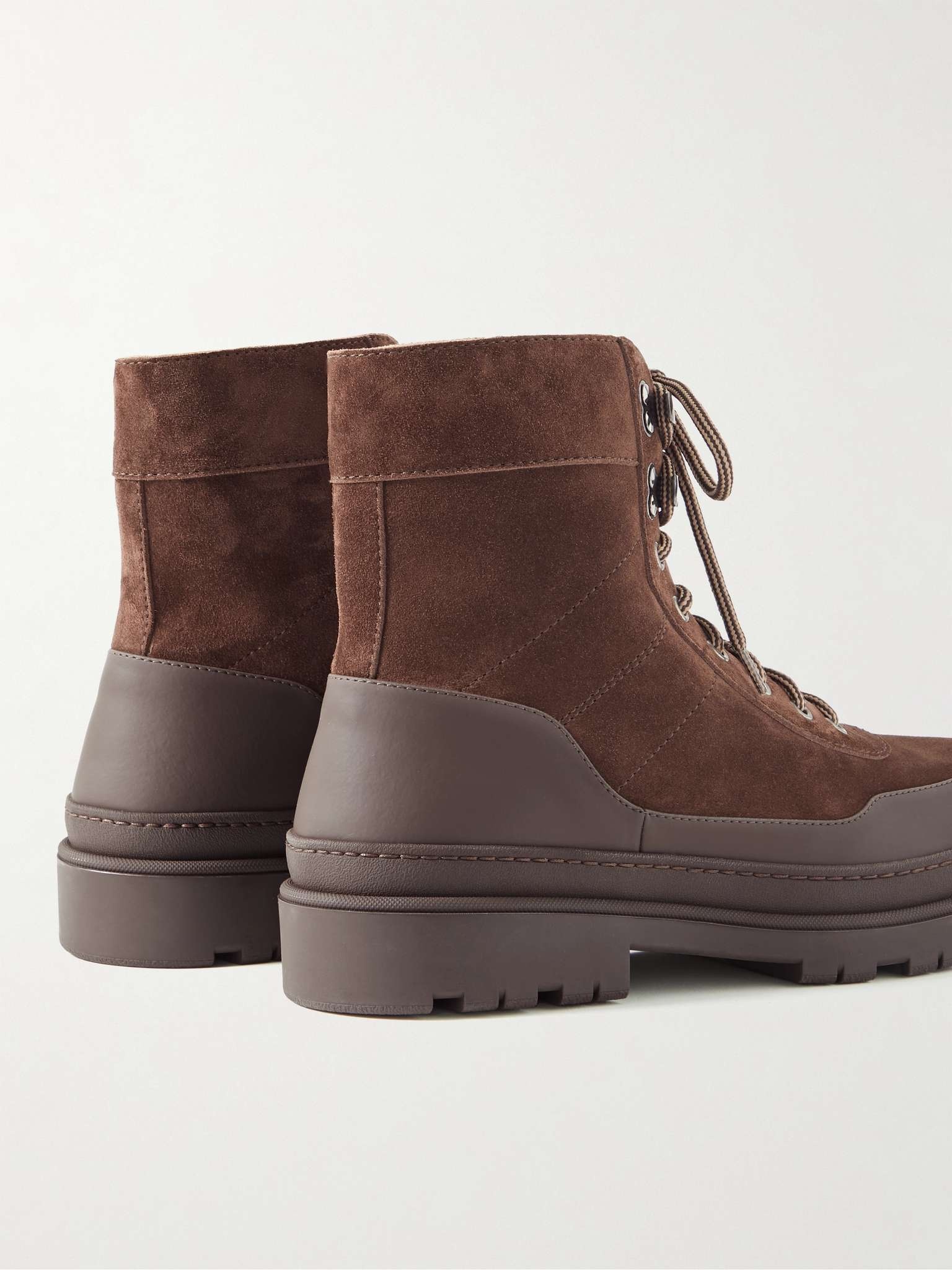 Brunello Cucinelli Leather-Trimmed Suede Boots | REVERSIBLE