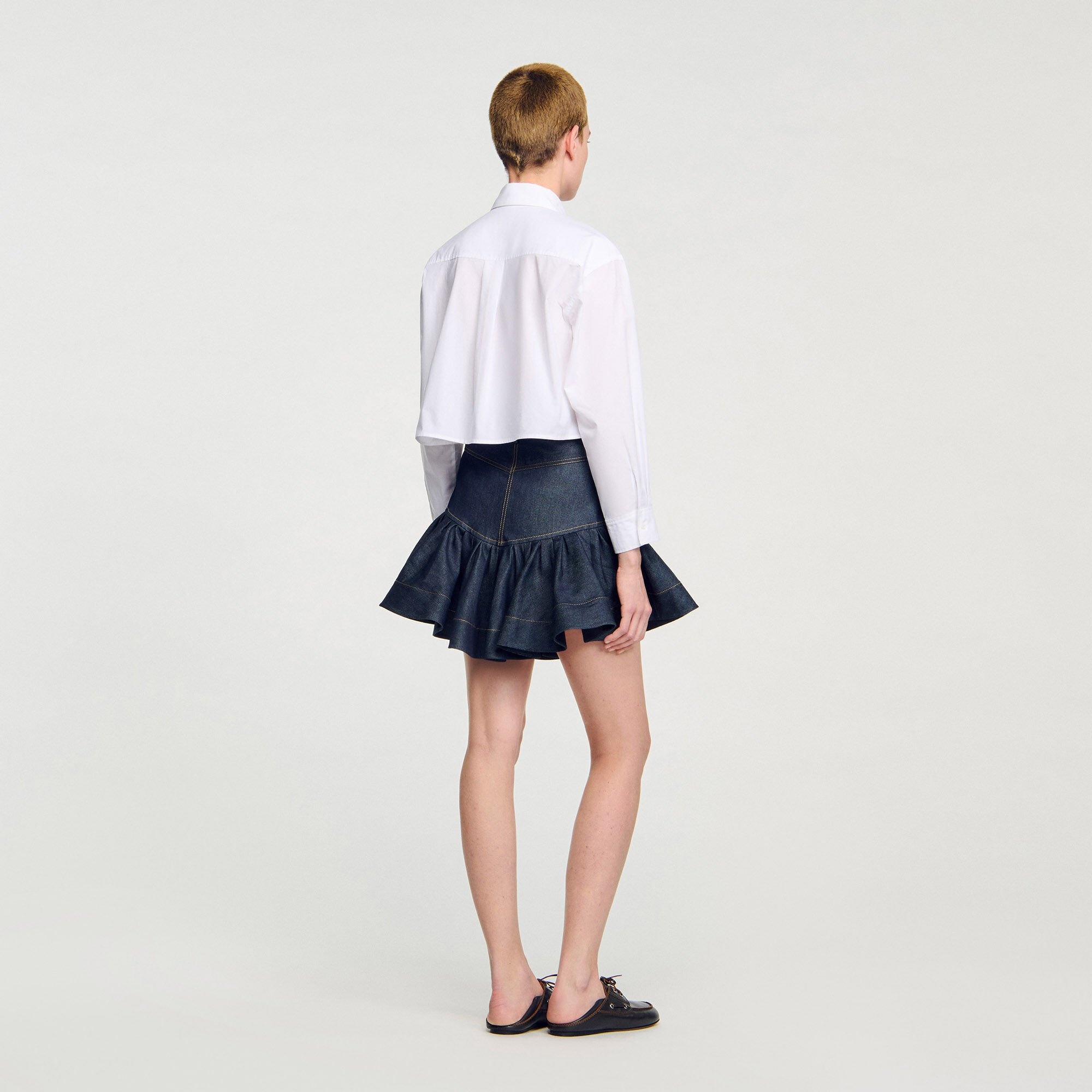 CROPPED SHIRT WITH BOW DETAIL - 5